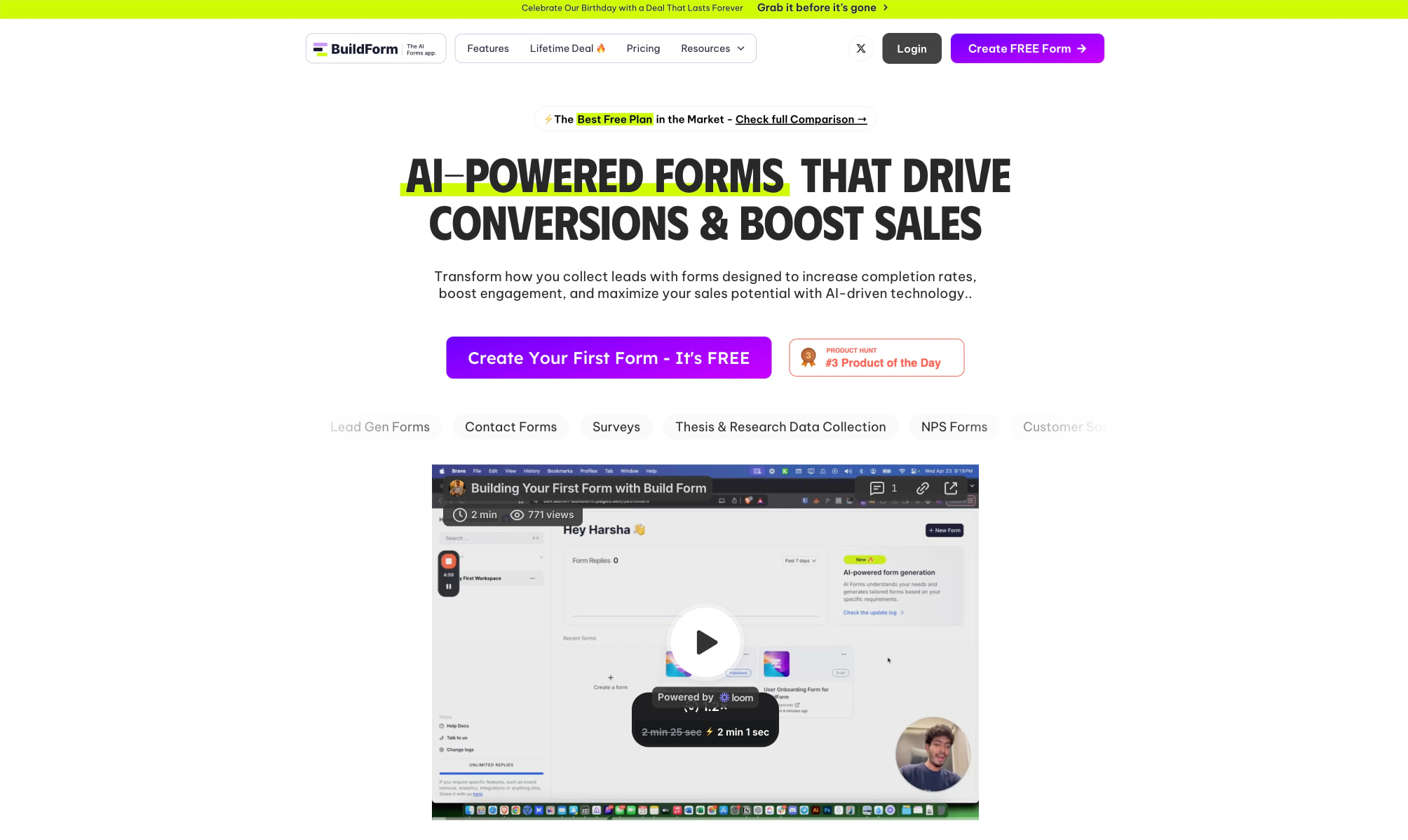 Buildform – AI powered forms captured website design