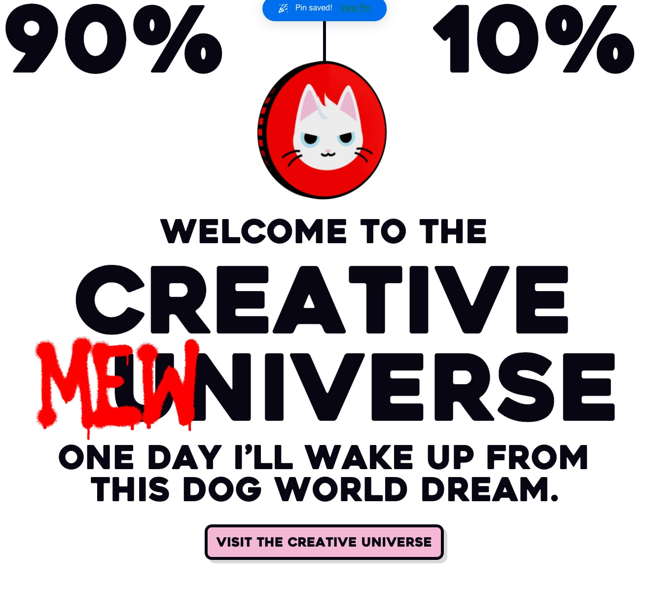 MEW - cat in a dogs world captured website design