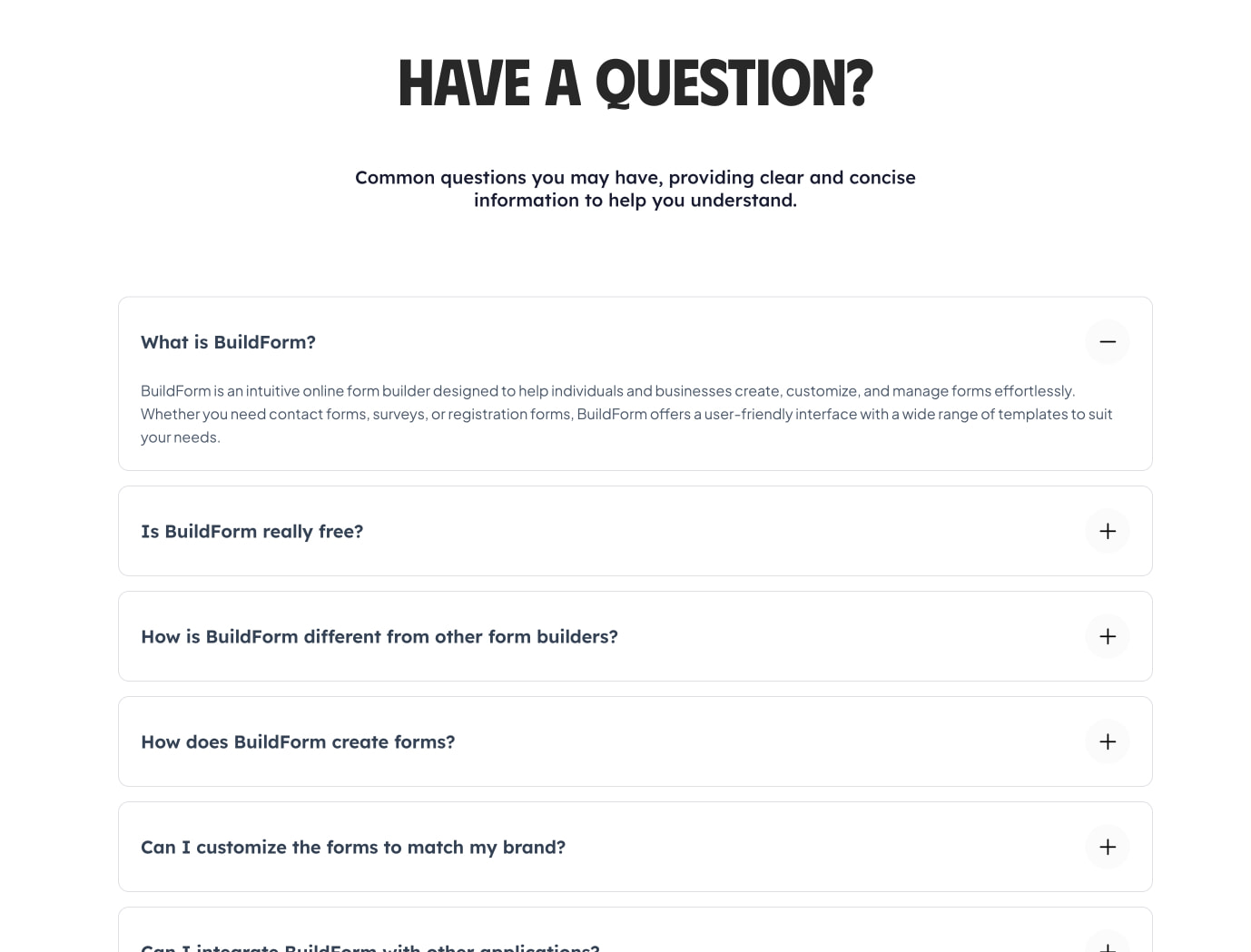 Buildform – AI powered forms captured website design