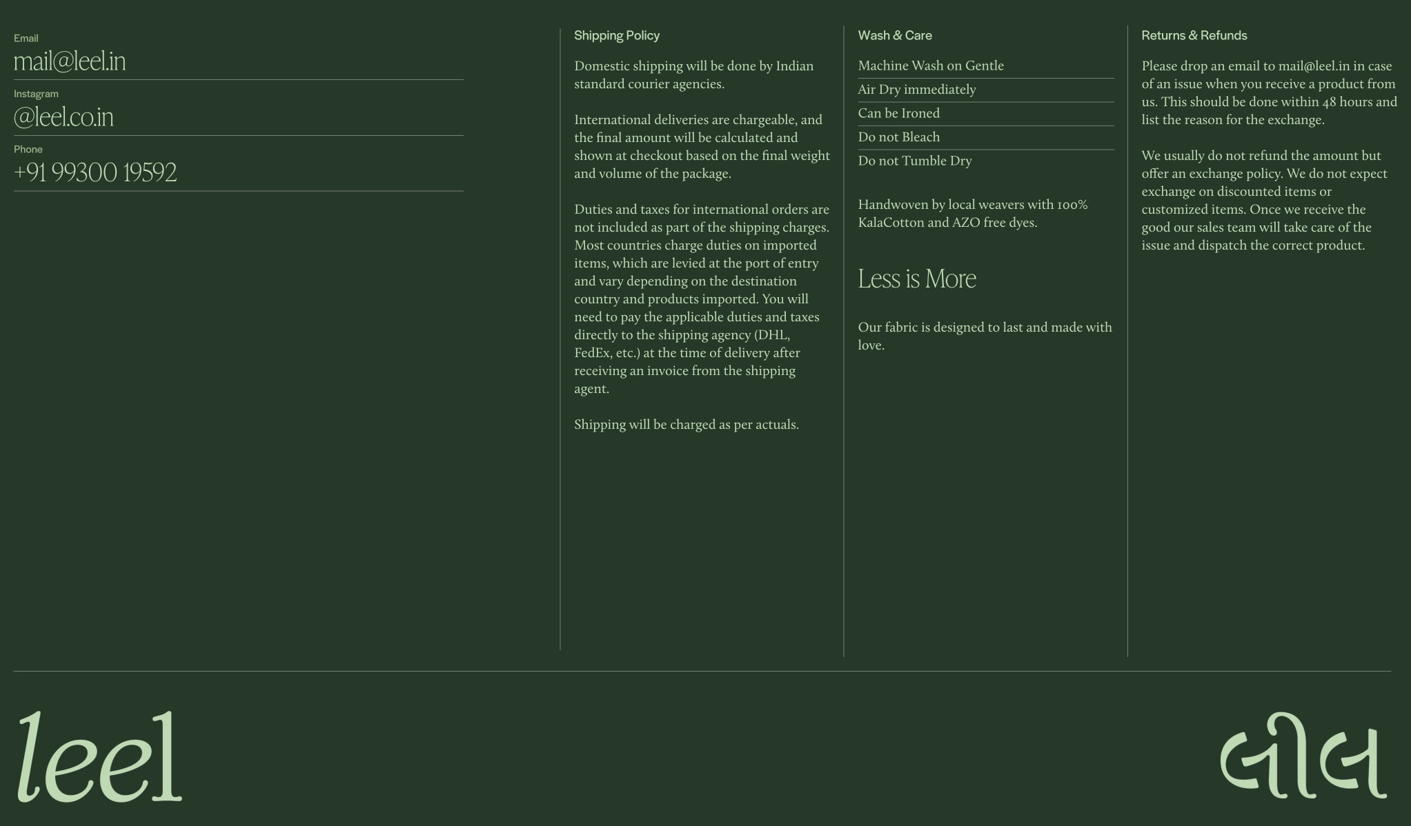 Leel captured website design