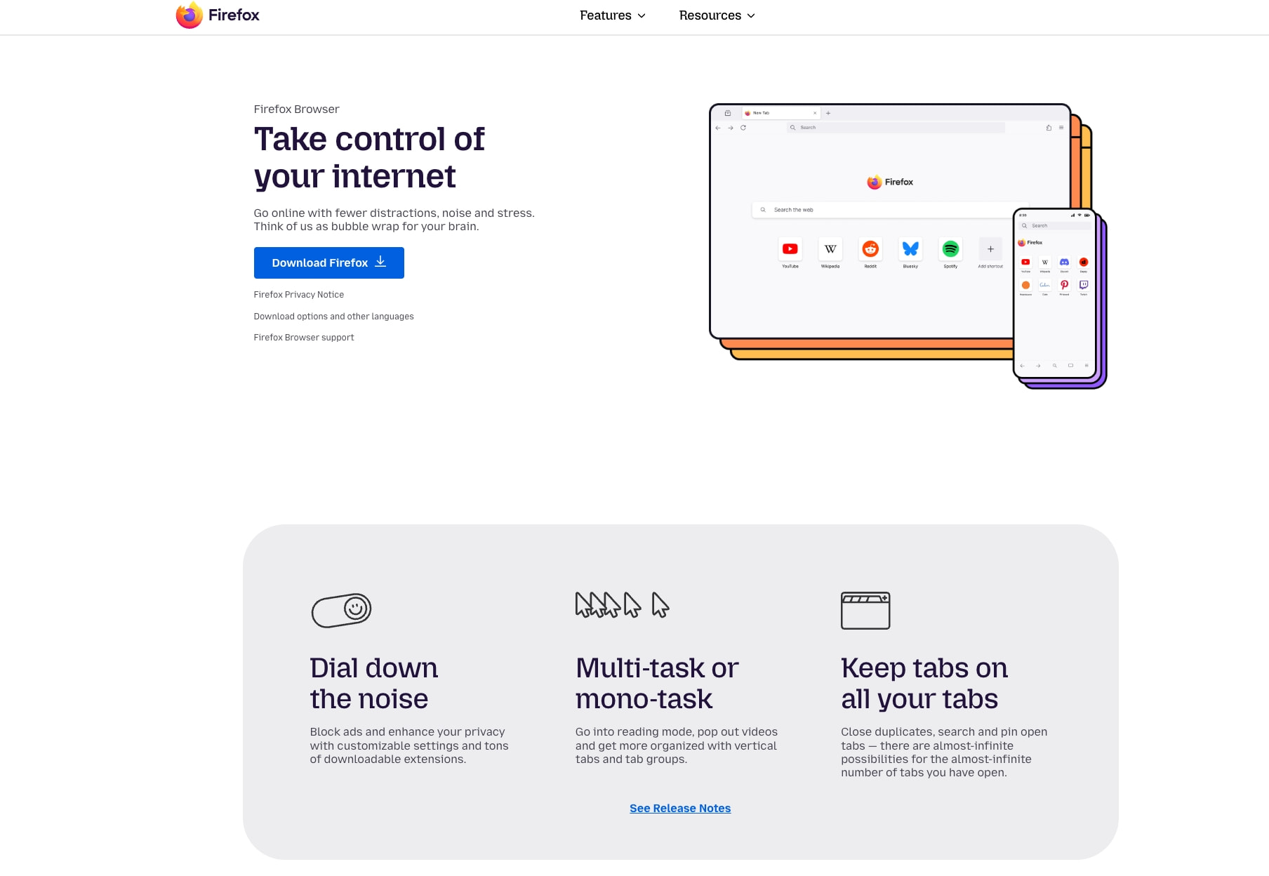 Get Firefox for desktop — Firefox (US) captured website design