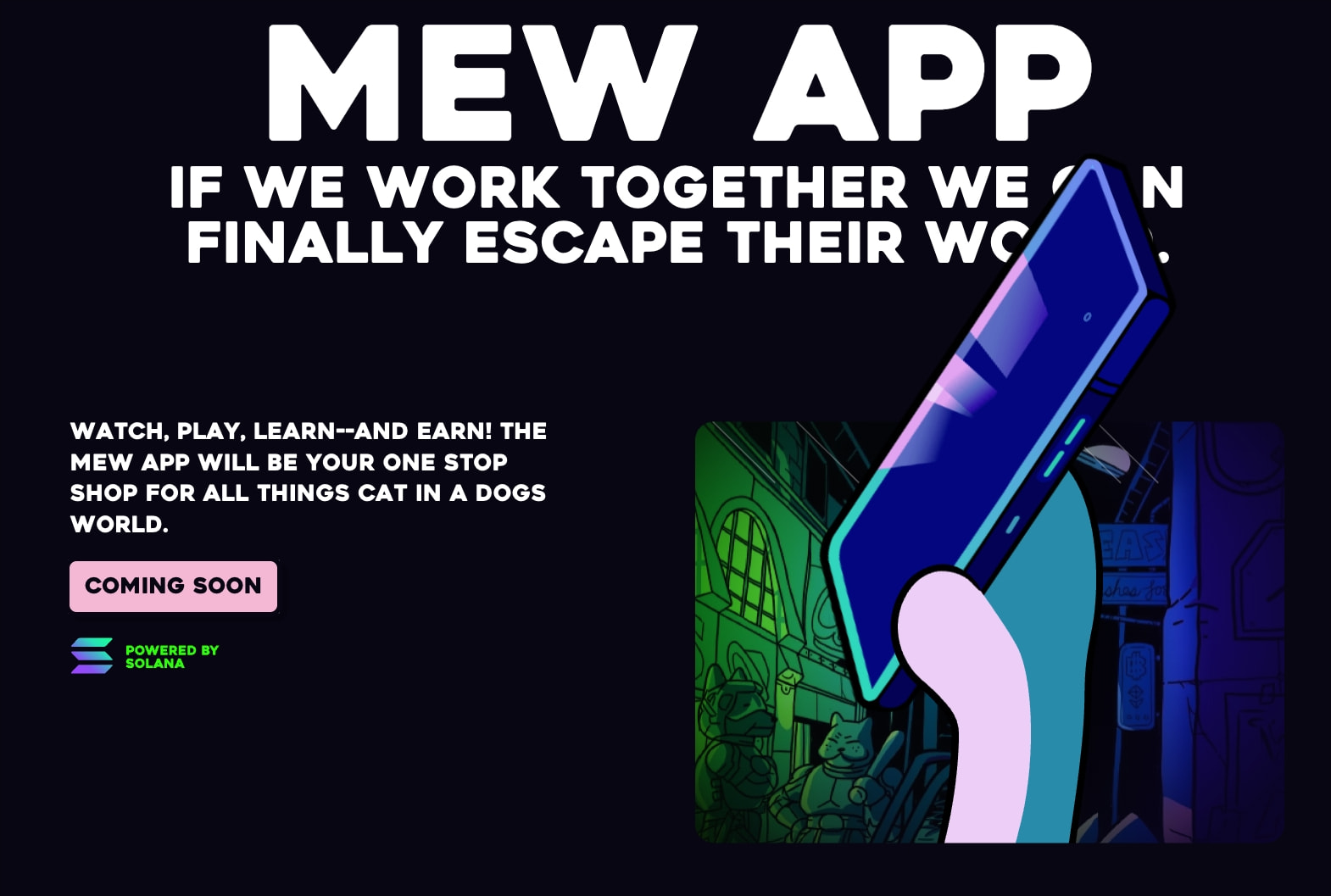 MEW - cat in a dogs world captured website design