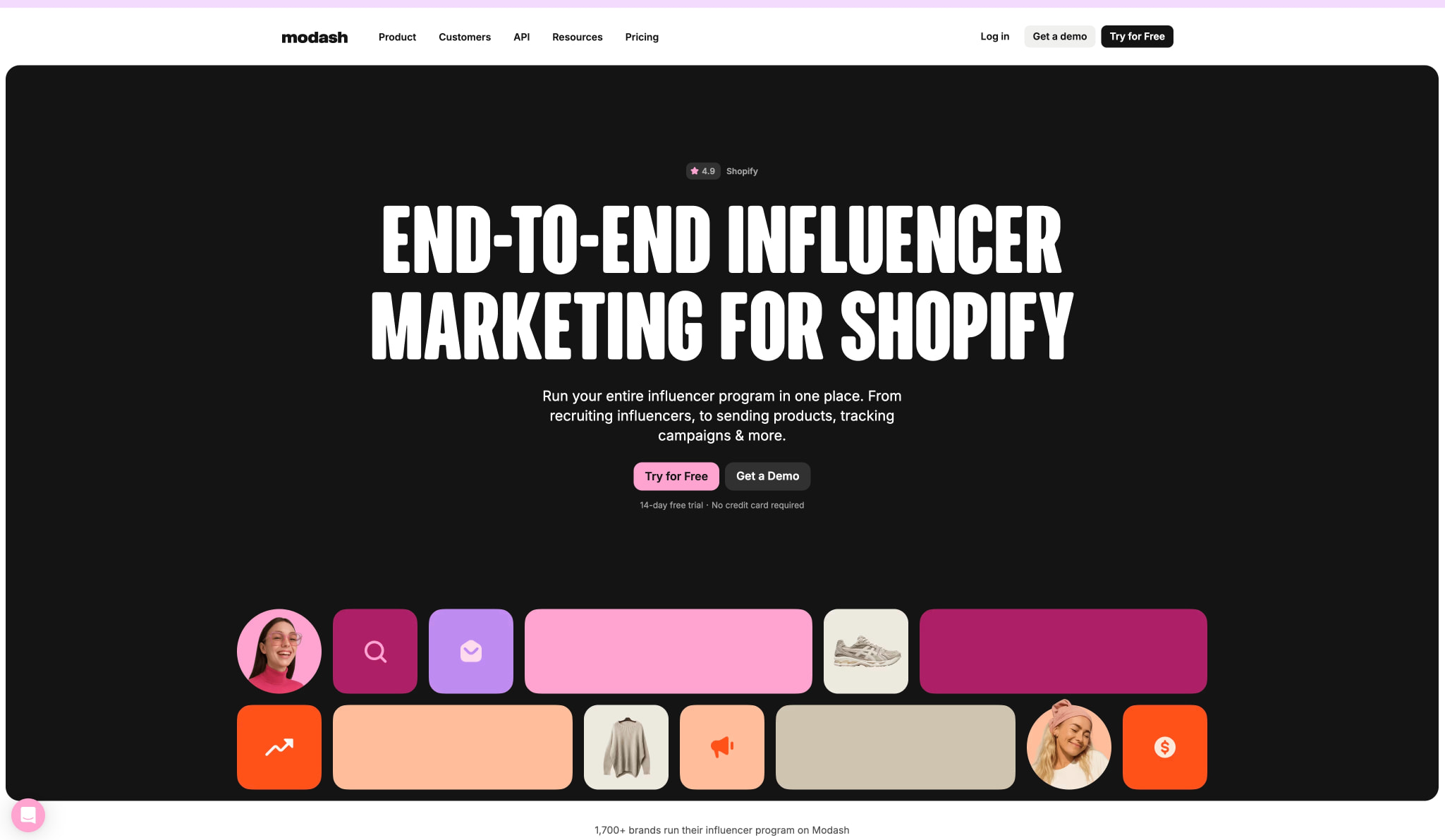 Modash.io | Influencer Marketing Platform captured website design