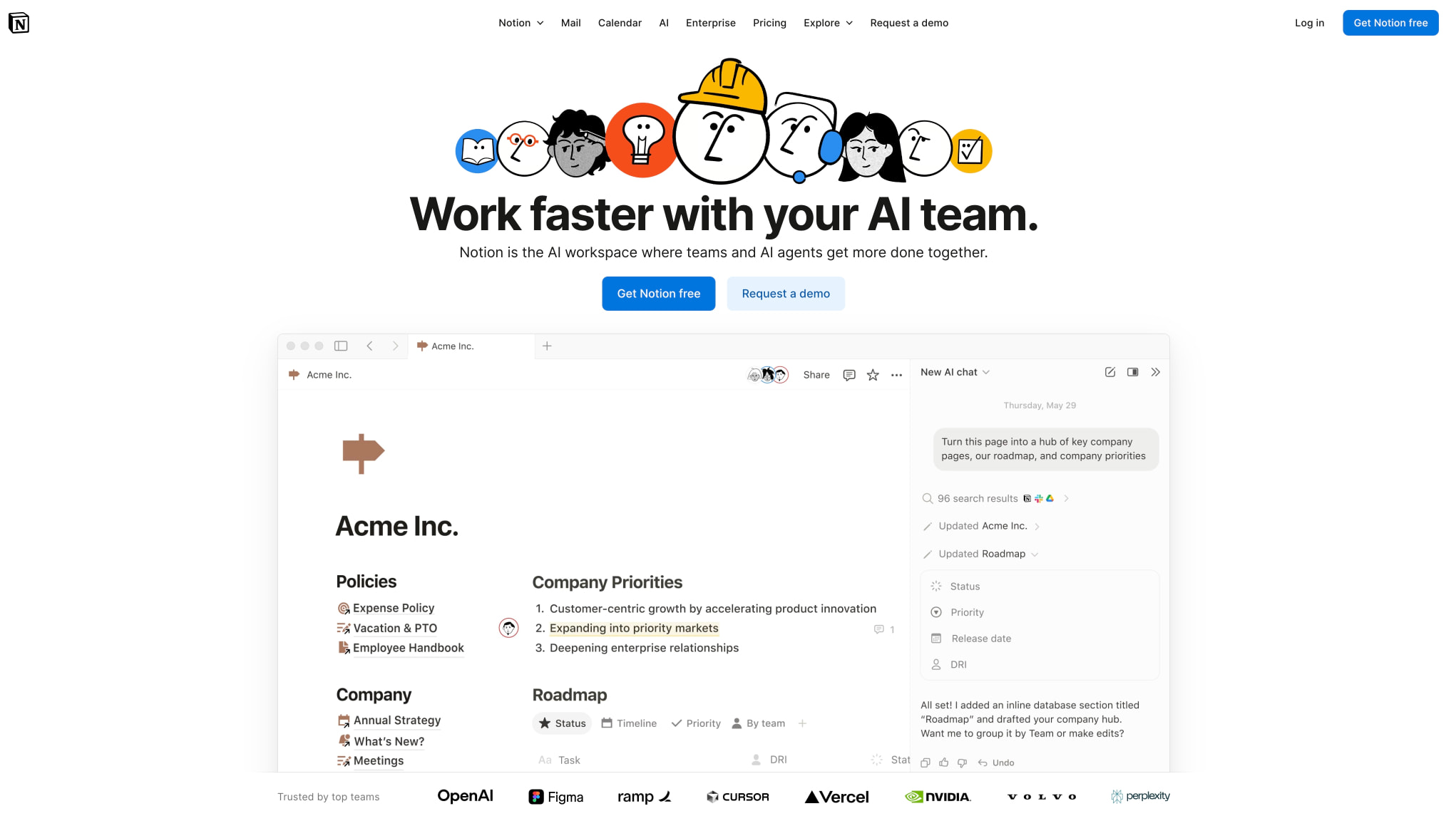 The AI workspace that works for you. | Notion captured website design