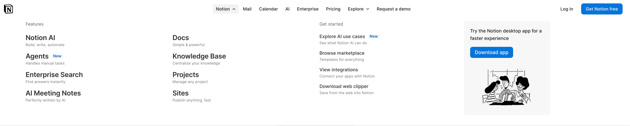 Notion Mail for Mac captured website design