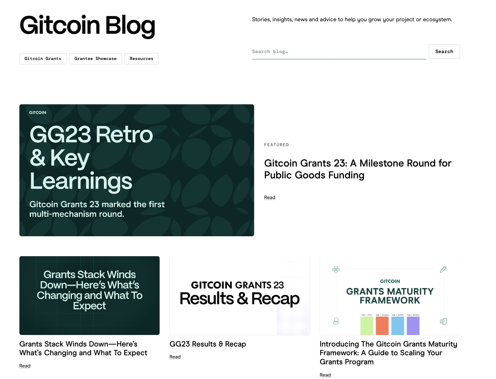 Our Blog | Gitcoin captured website design