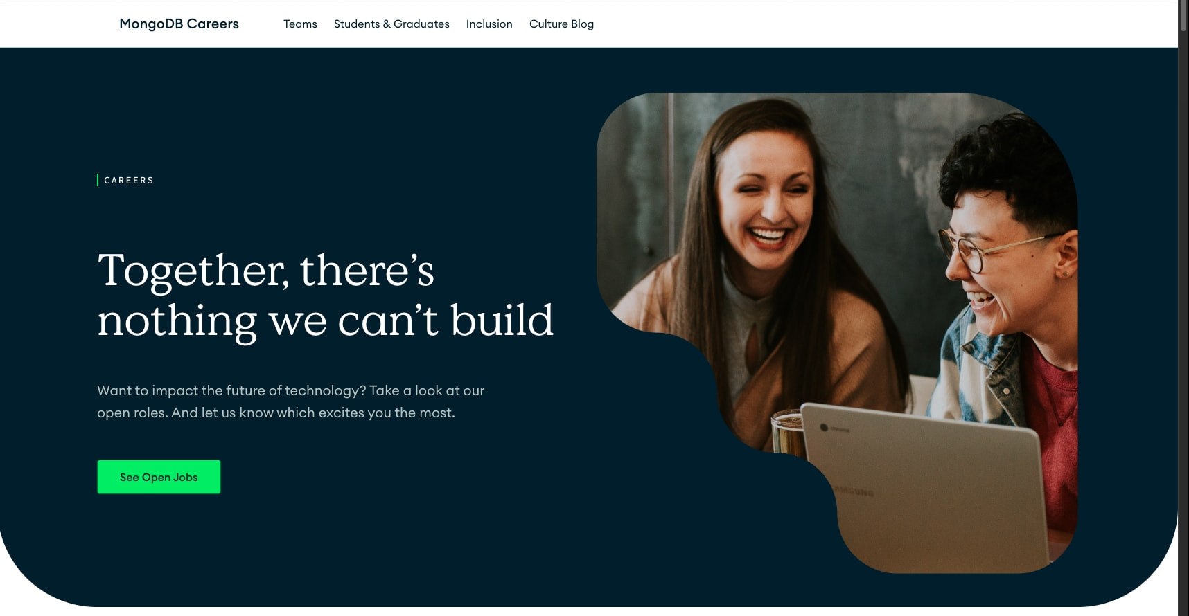 MongoDB Careers | MongoDB captured website design