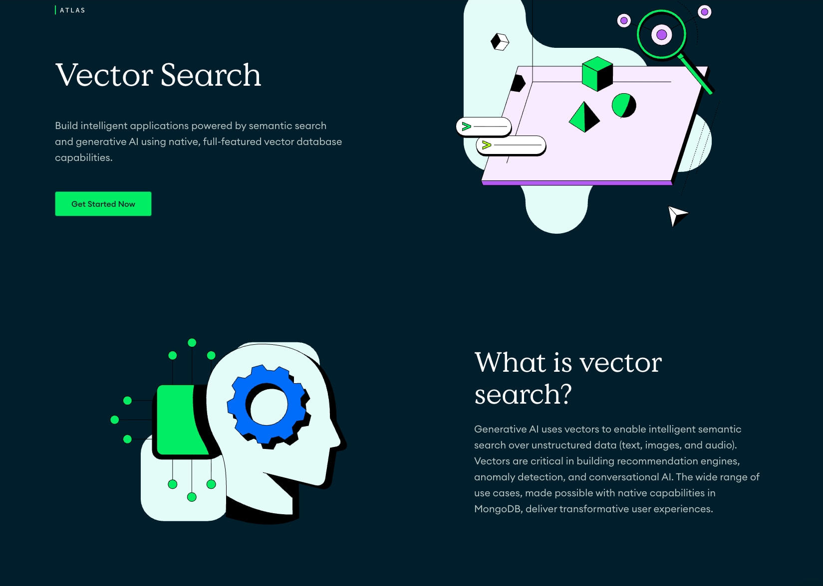 MongoDB Atlas Vector Search | MongoDB captured website design
