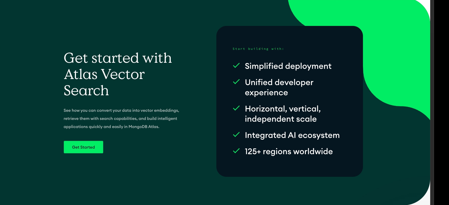 MongoDB Atlas Vector Search | MongoDB captured website design