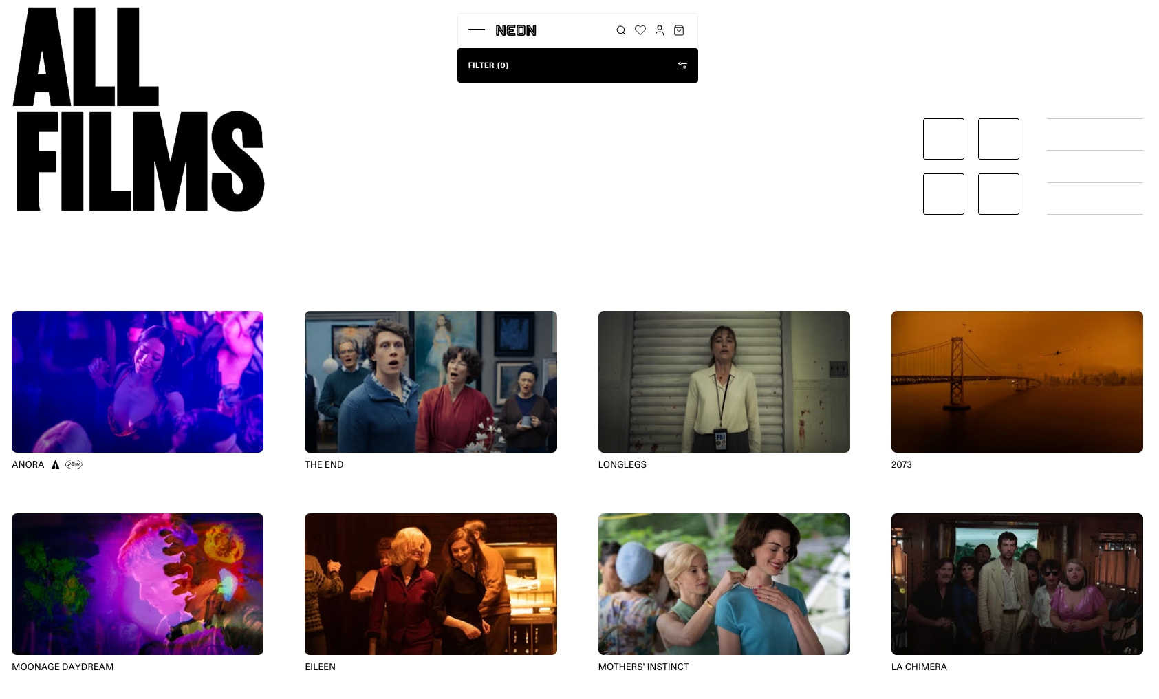 All Films captured website design