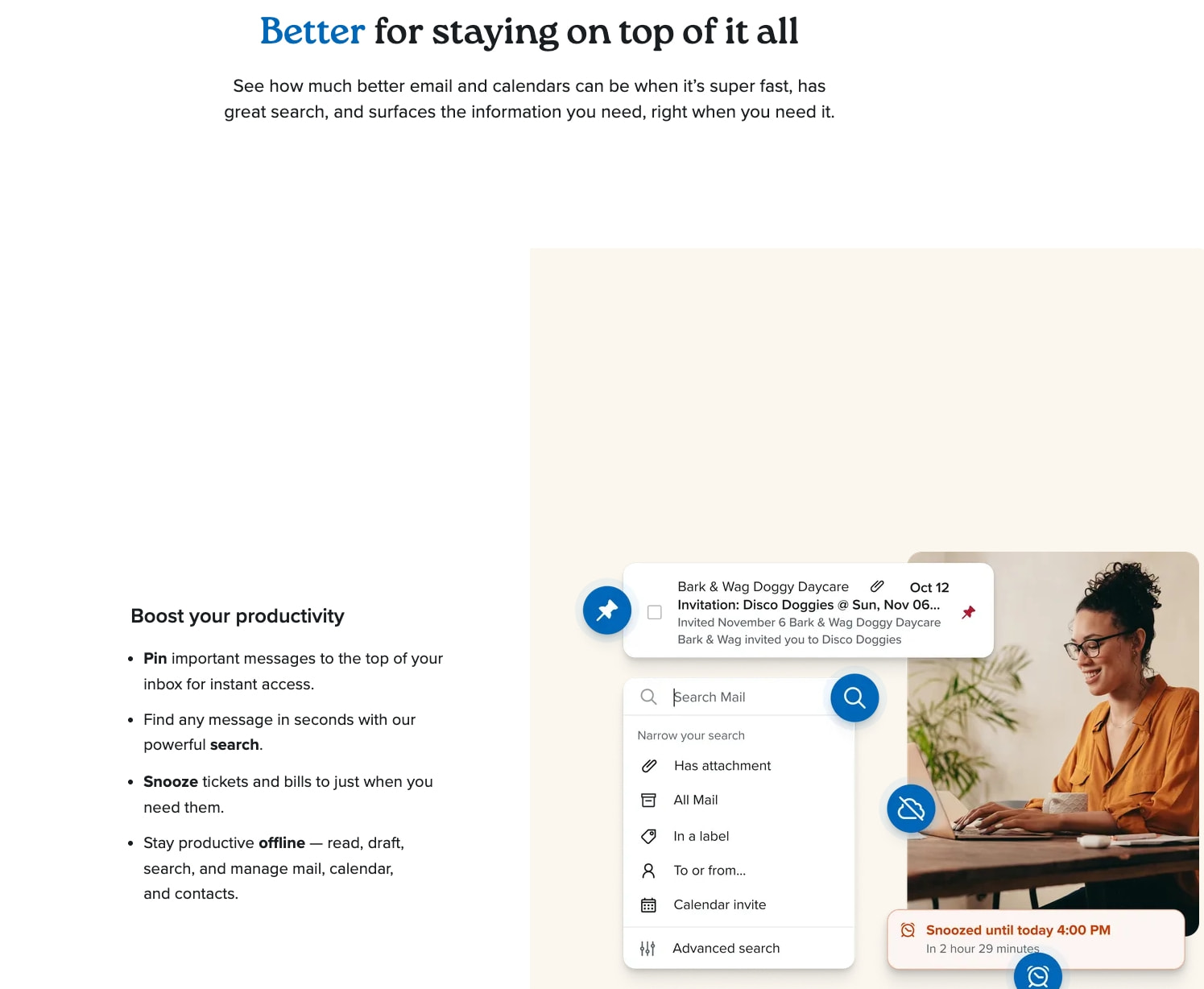 Email and calendar made better | Fastmail captured website design