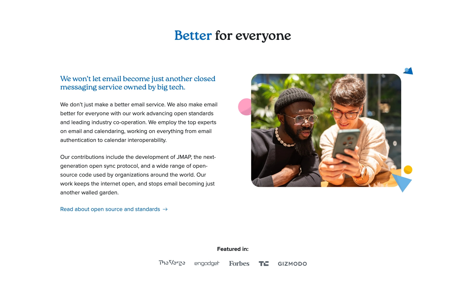 Email and calendar made better | Fastmail captured website design