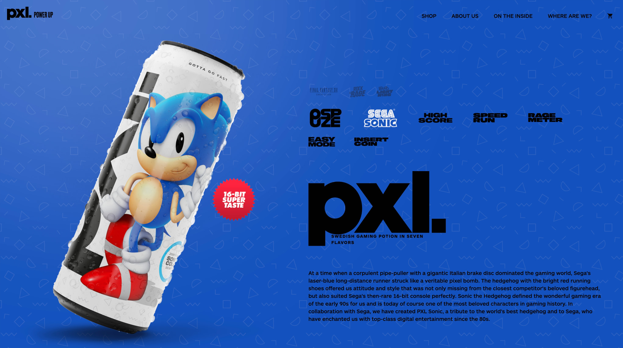 PXL Energy | This is your power-up! captured website design