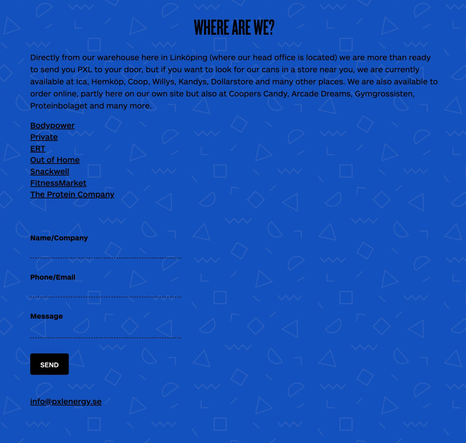 PXL Energy | This is your power-up! captured website design