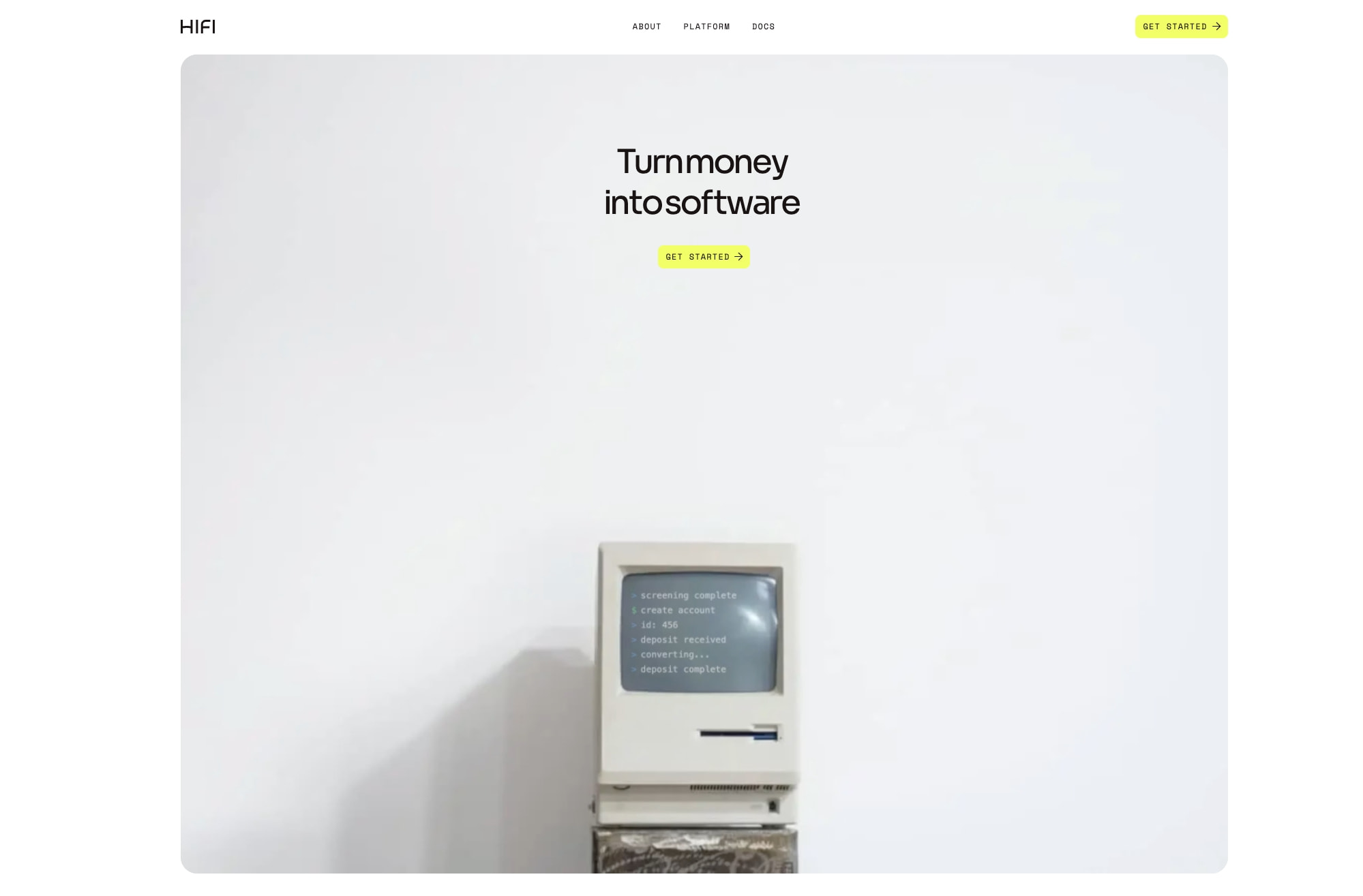 HIFI | Turn money into software captured website design