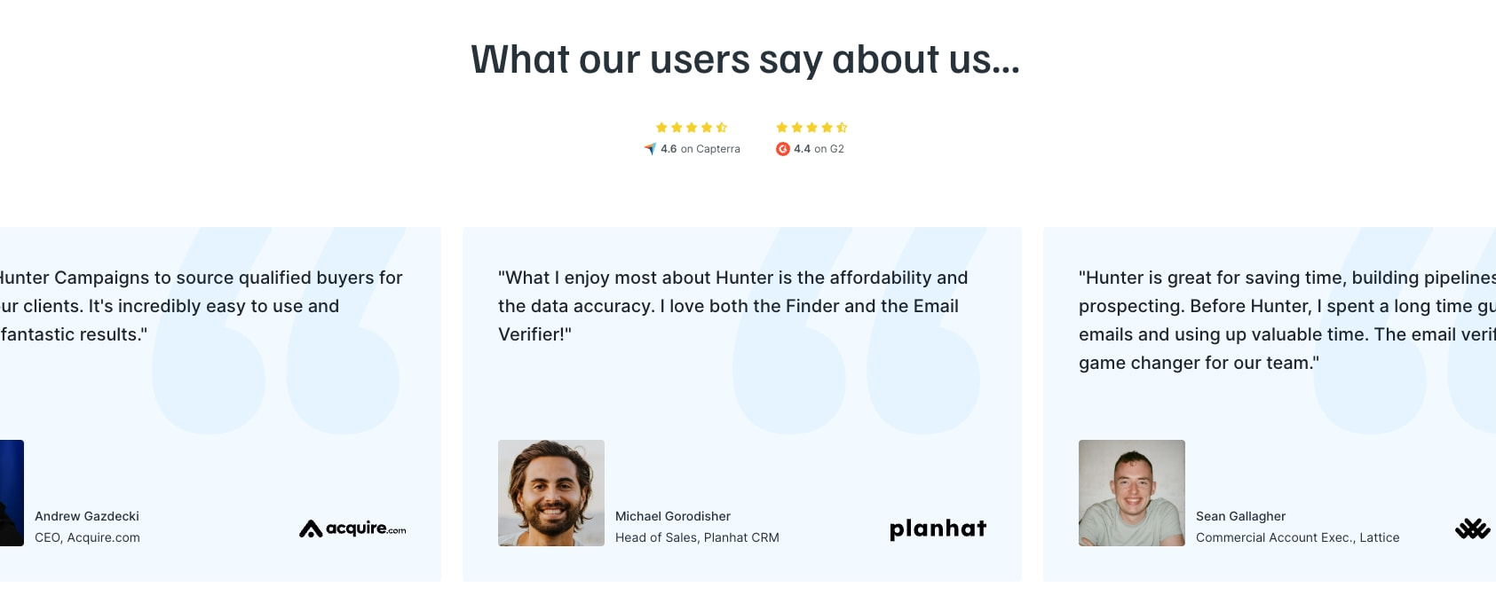 Plans & pricing • Hunter captured website design