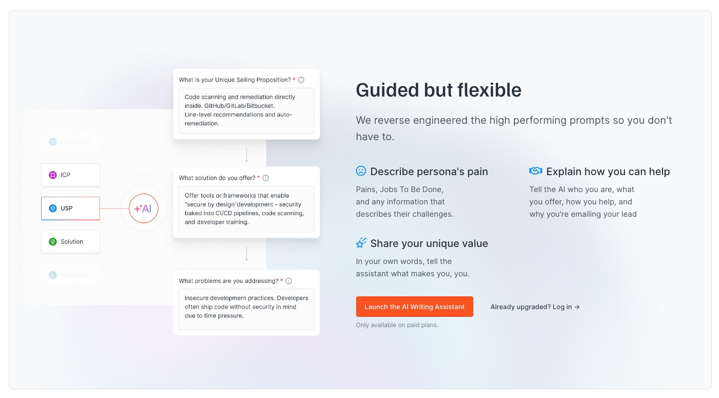 AI cold email assistant | write better emails faster • Hunter captured website design