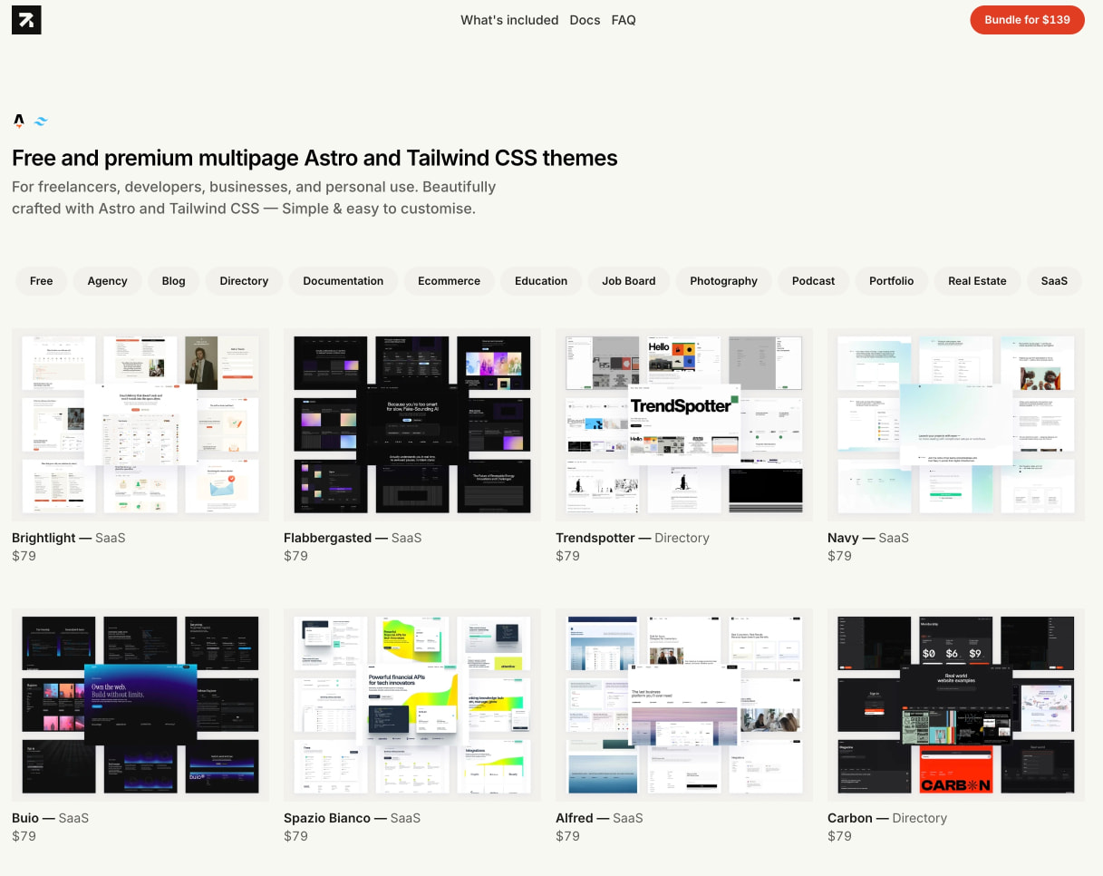 Lexington Themes – Astro & Tailwind CSS Website Templates captured website design
