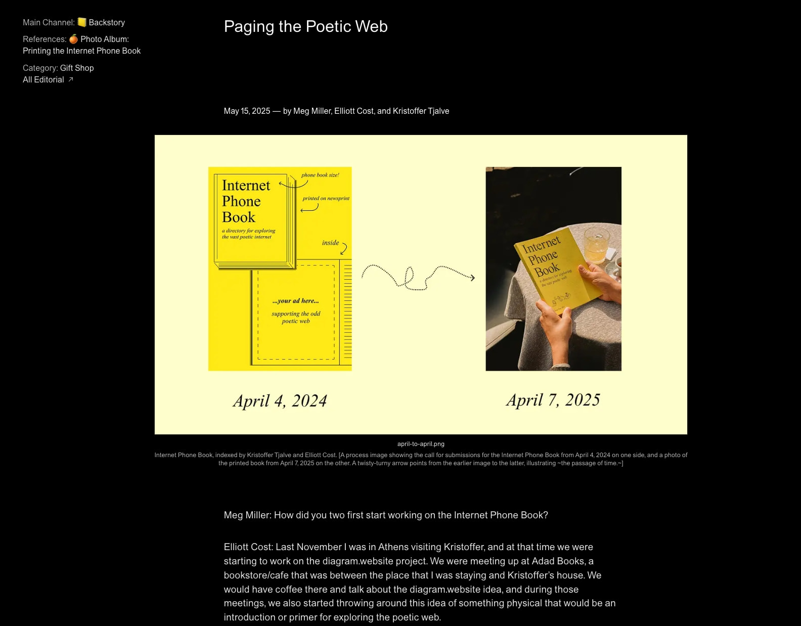 Paging the Poetic Web | Are.na Editorial captured website design