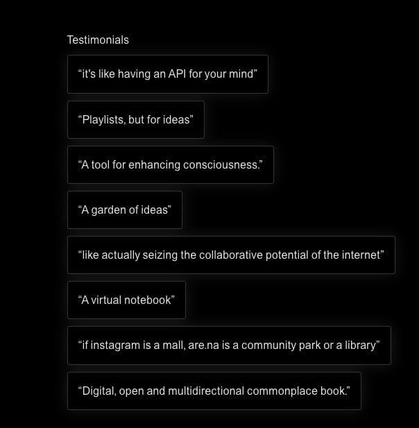 About | Are.na captured website design