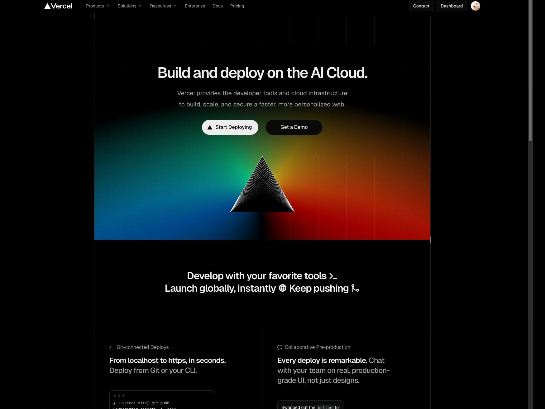 Vercel typography captured website design