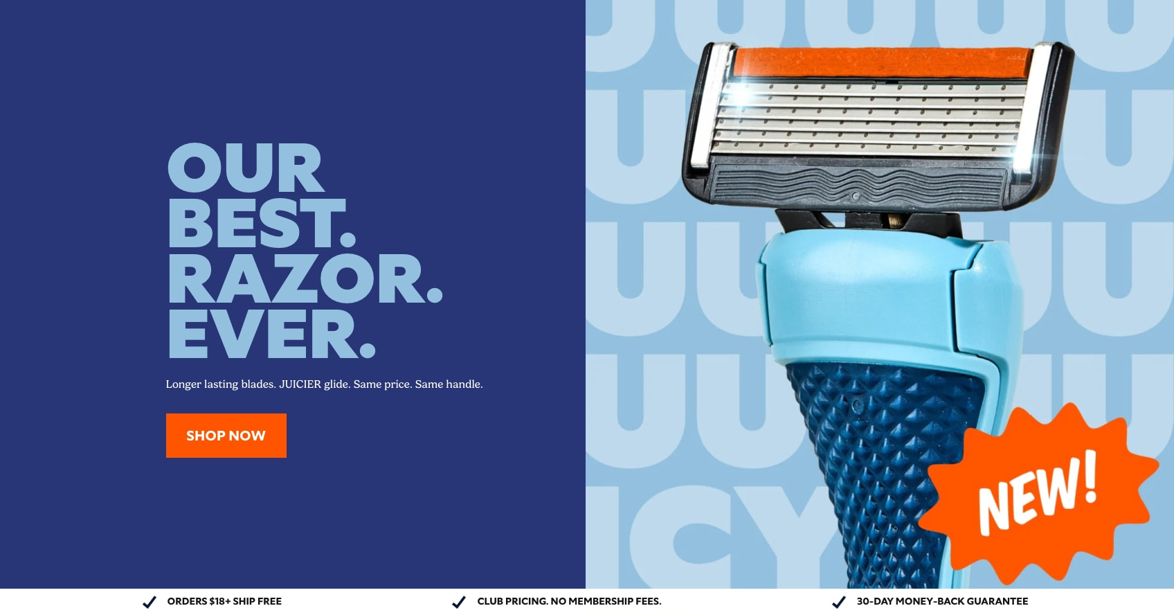 Razors, Handles & Grooming Goodness | Dollar Shave Club captured website design