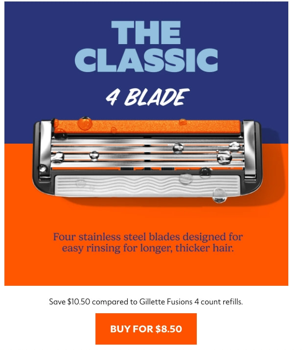 Razors, Handles & Grooming Goodness | Dollar Shave Club captured website design