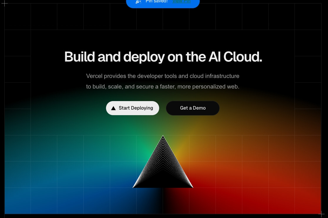 Vercel: Build and deploy the best web experiences with the AI Cloud captured website design