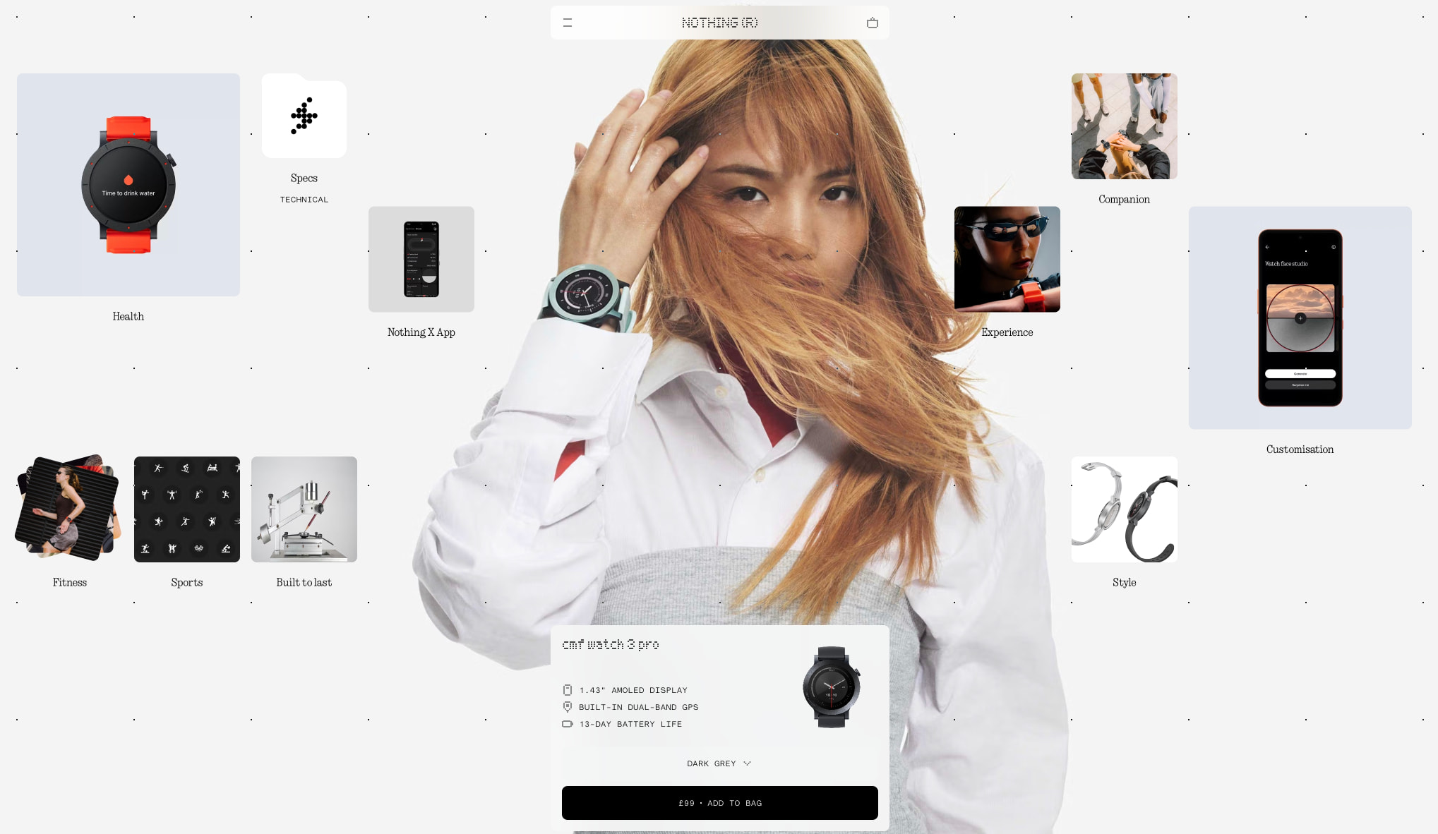 CMF Watch 3 Pro | Nothing | UK captured website design