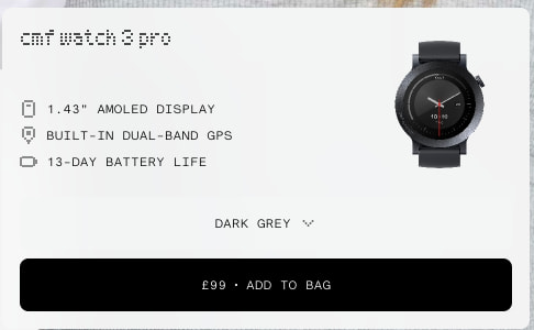 CMF Watch 3 Pro | Nothing | UK captured website design