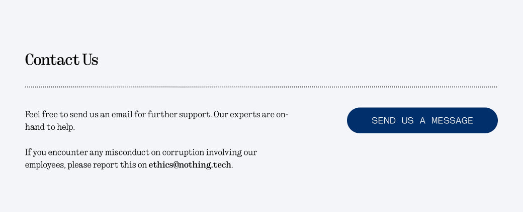 Support Centre – Nothing captured website design