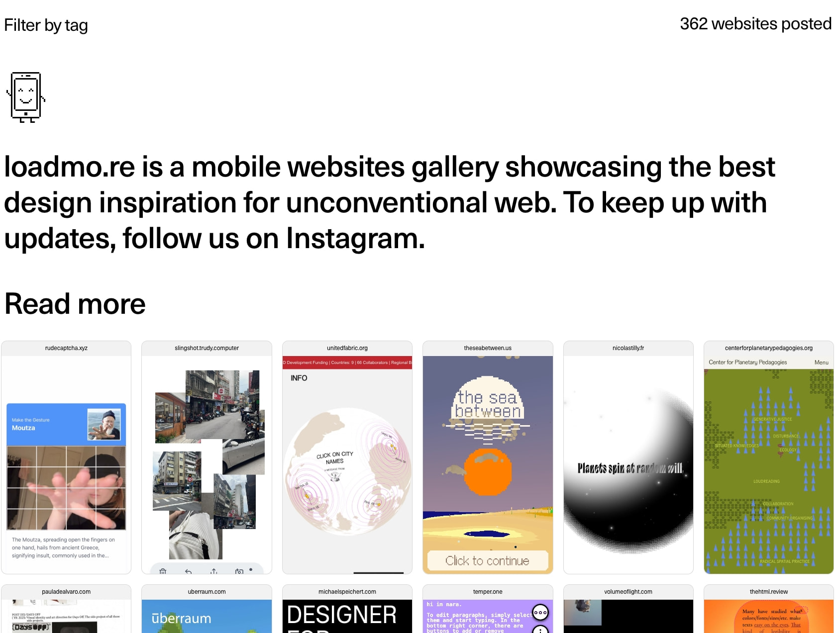 LOADMORE captured website design