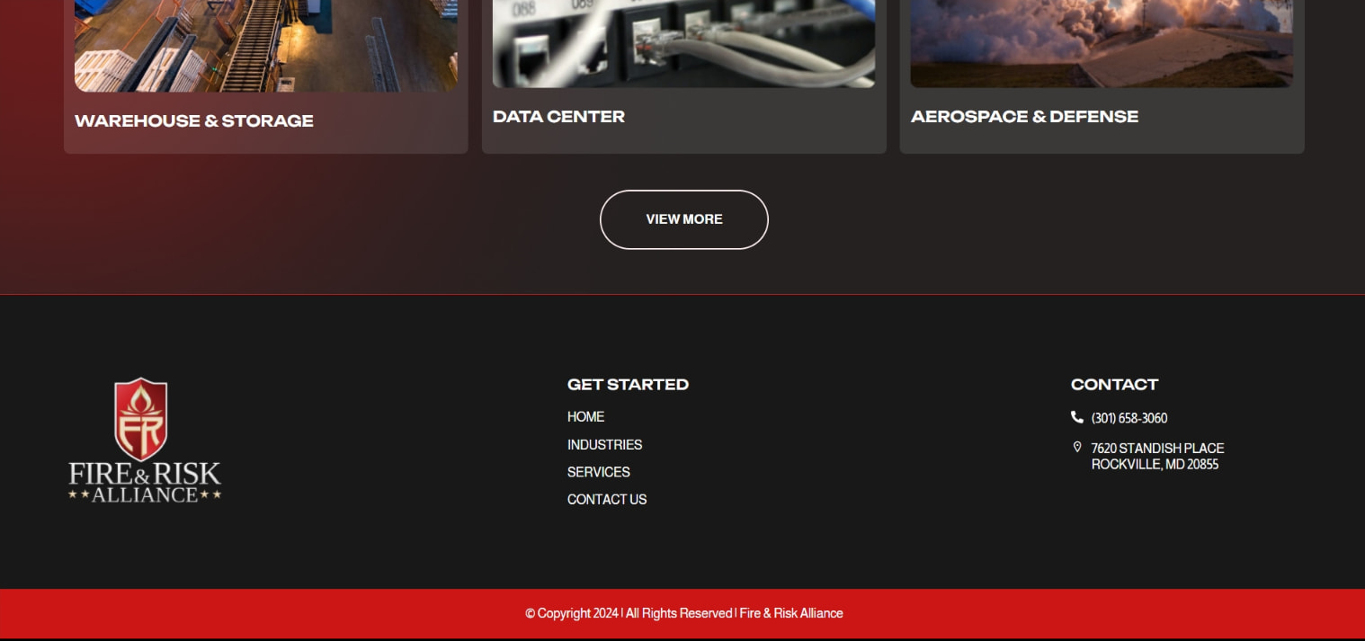 FIRE & RISK ALLIANCE – ENGINEERING A SAFER FUTURE captured website design