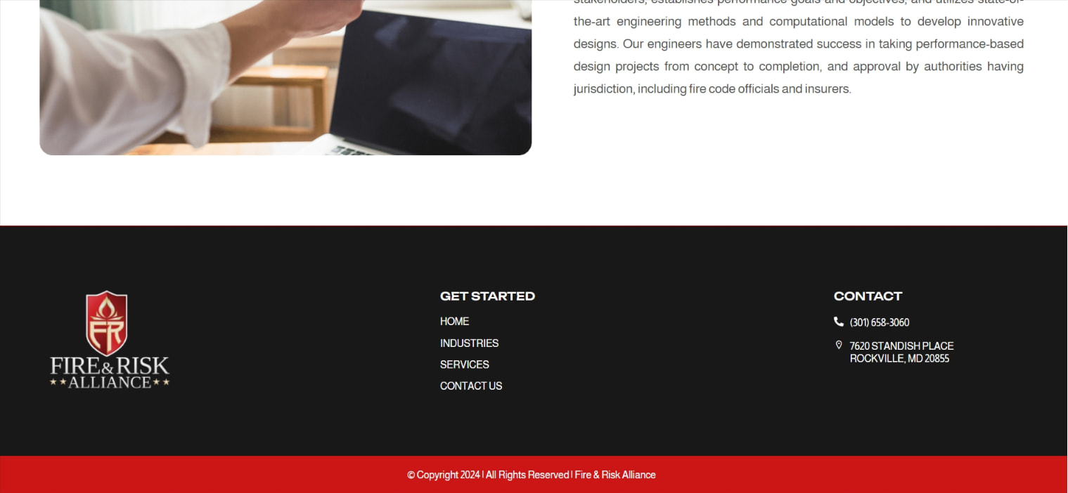 Warehouse & Storage – FIRE & RISK ALLIANCE captured website design