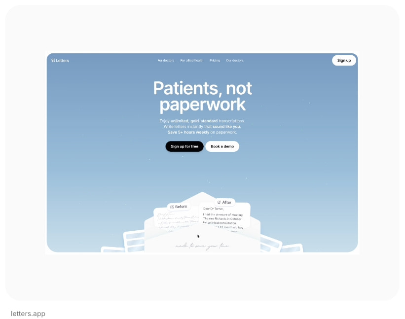 Landing – World-class product and no-code web design captured website design
