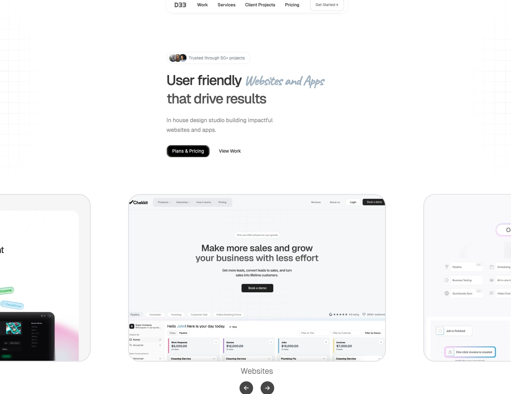 Design Studio captured website design