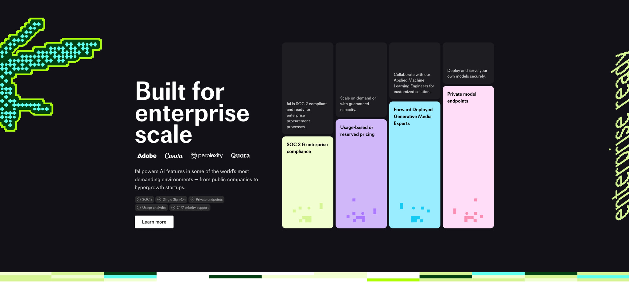 Generative AI APIs | Run Img, 3D, Video AI Models 4x Faster | fal.ai captured website design