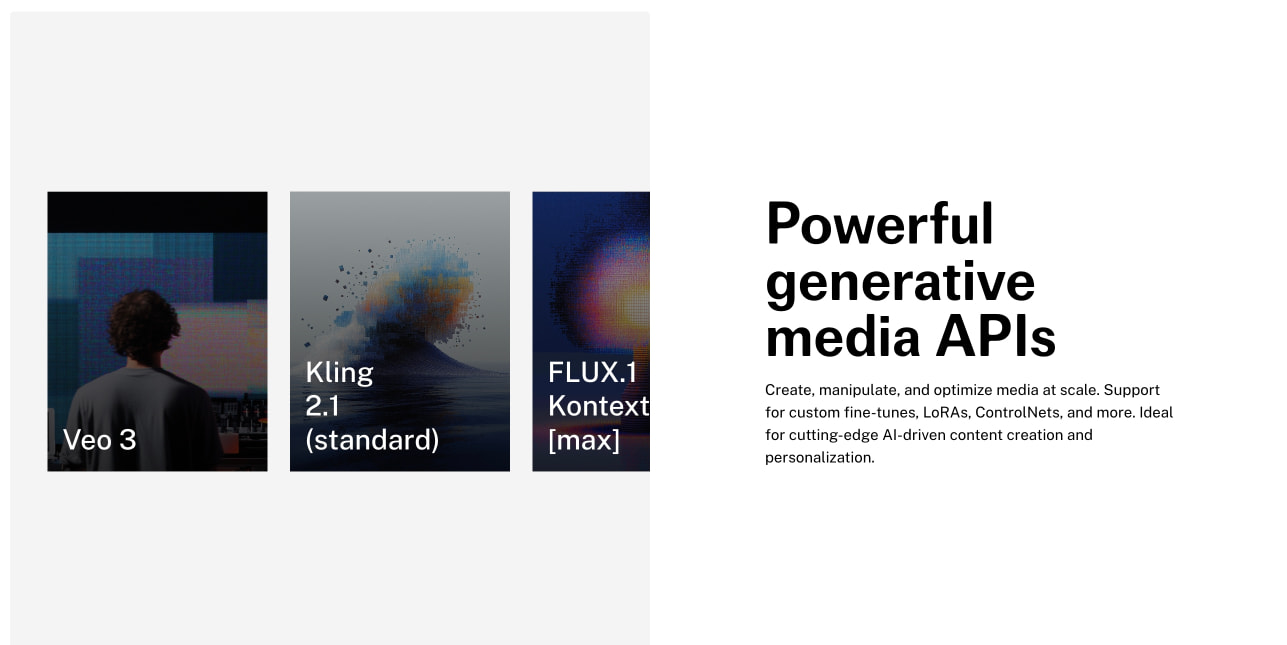 Enterprise GenAI Platform | Custom Models | Dedicated Infra | fal.ai captured website design