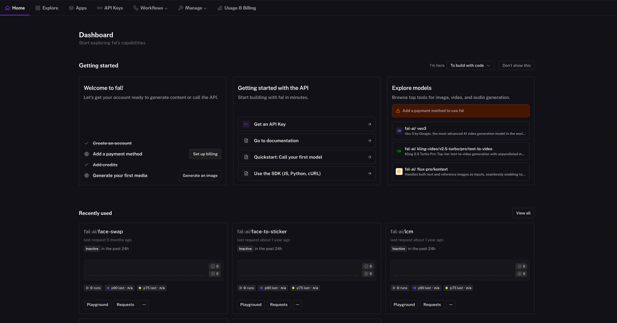 Dashboard | fal.ai captured website design
