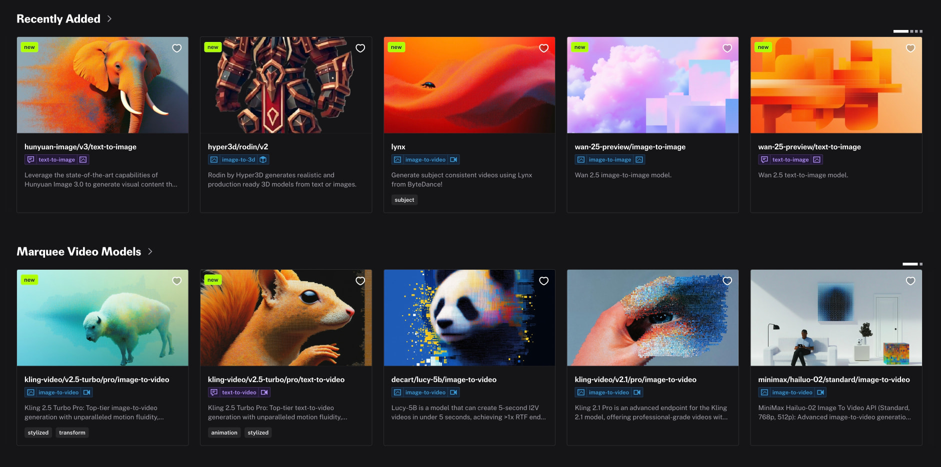 Explore AI Models | fal.ai captured website design