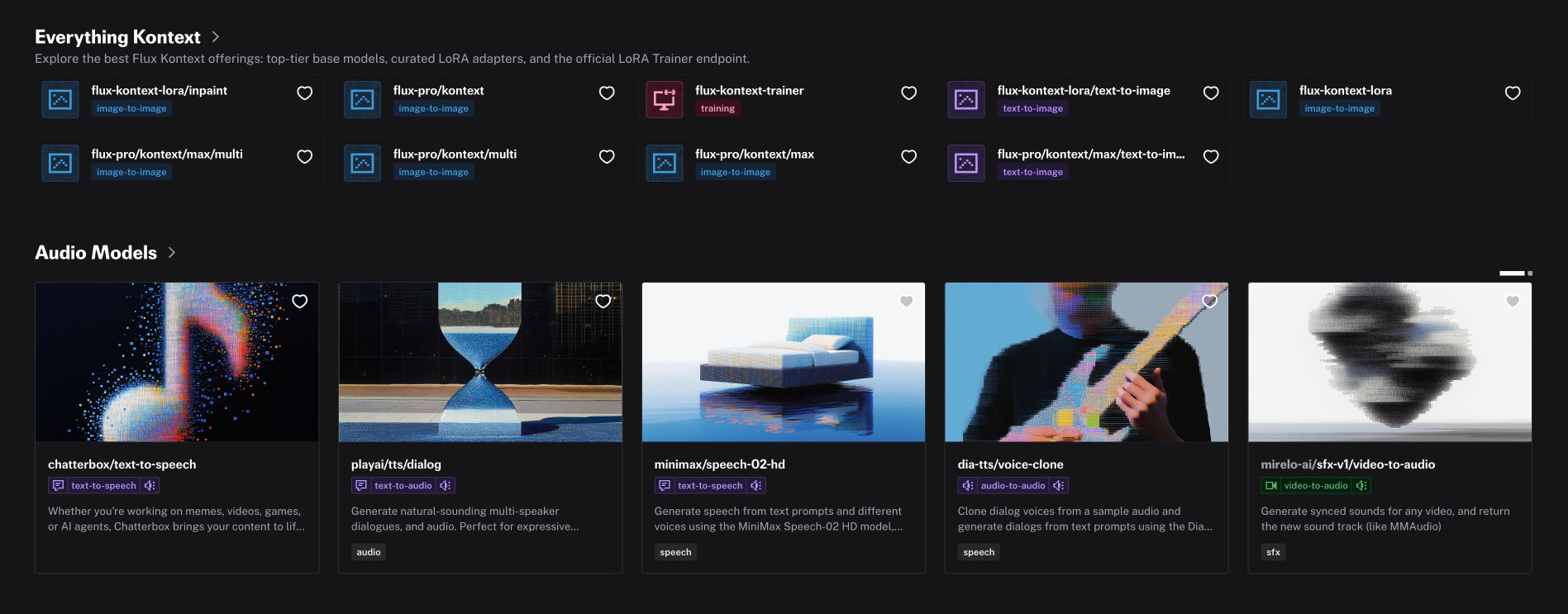 Explore AI Models | fal.ai captured website design