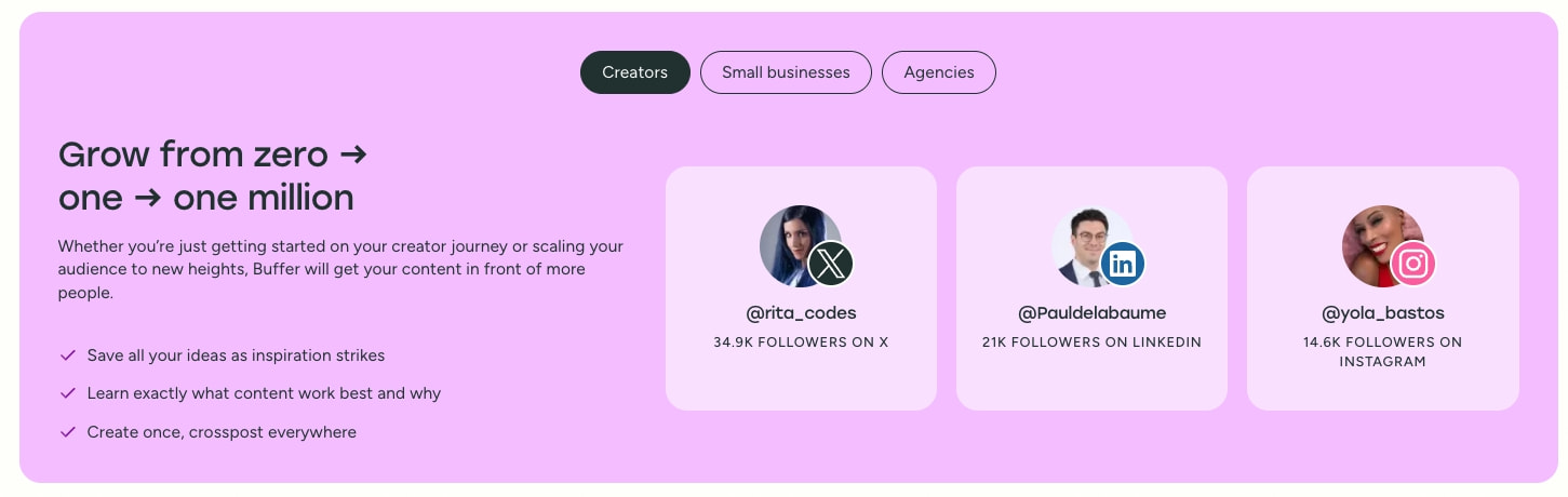 Buffer: Social media management for everyone captured website design