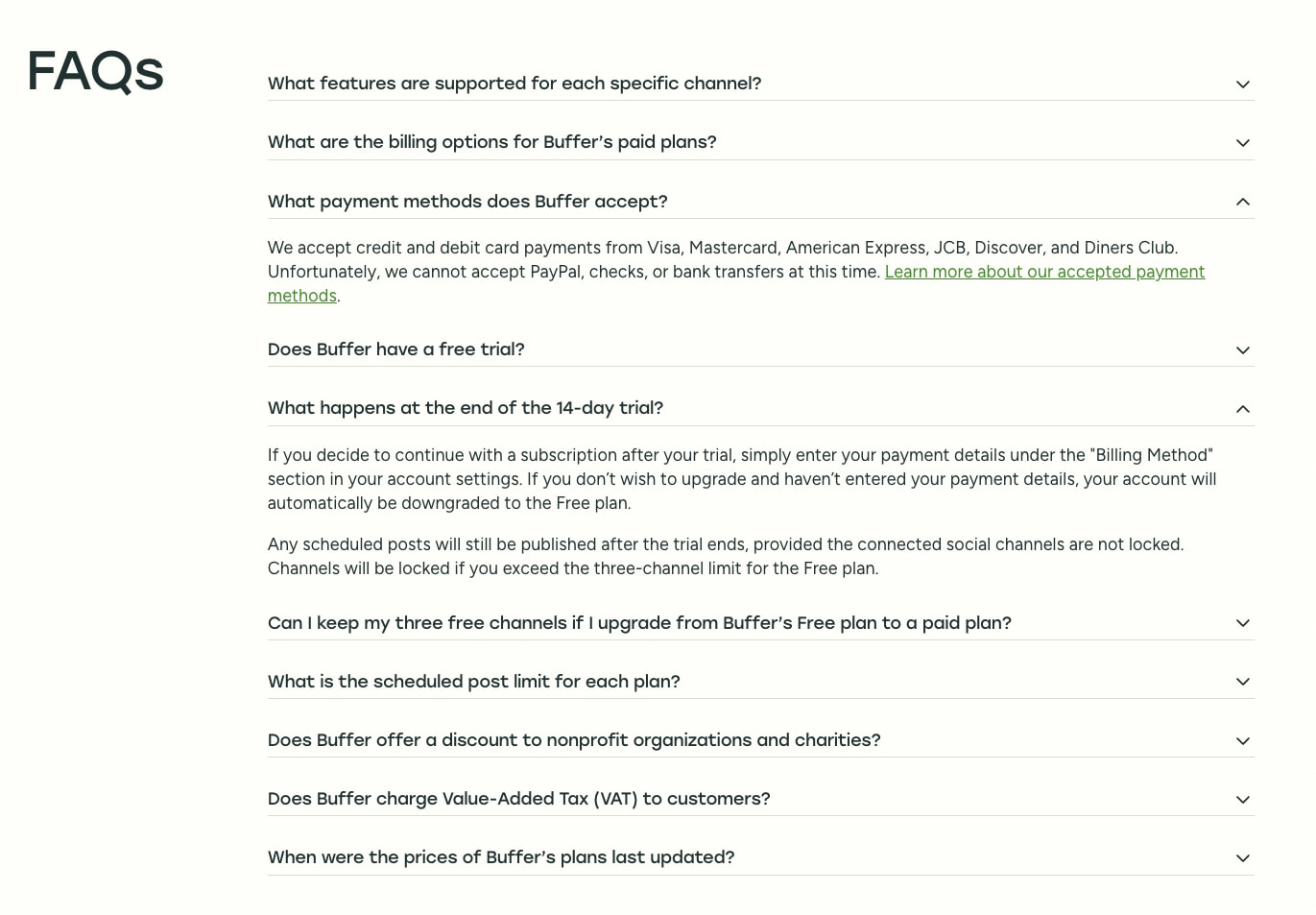 Pricing | Buffer captured website design