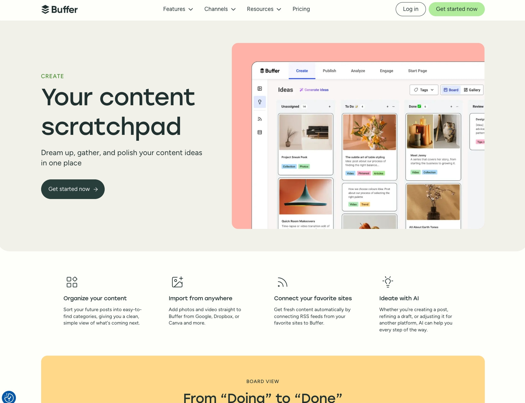 Social Media Content Tools for Effortless Creation | Buffer captured website design