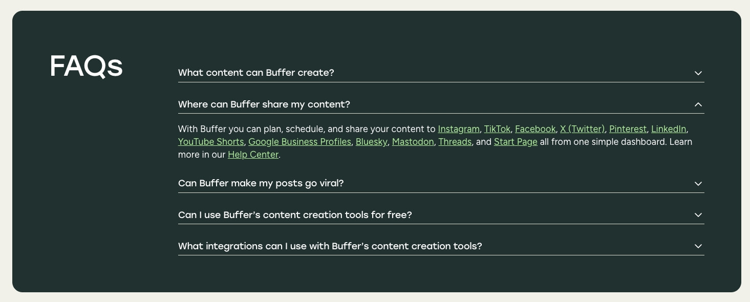 Social Media Content Tools for Effortless Creation | Buffer captured website design