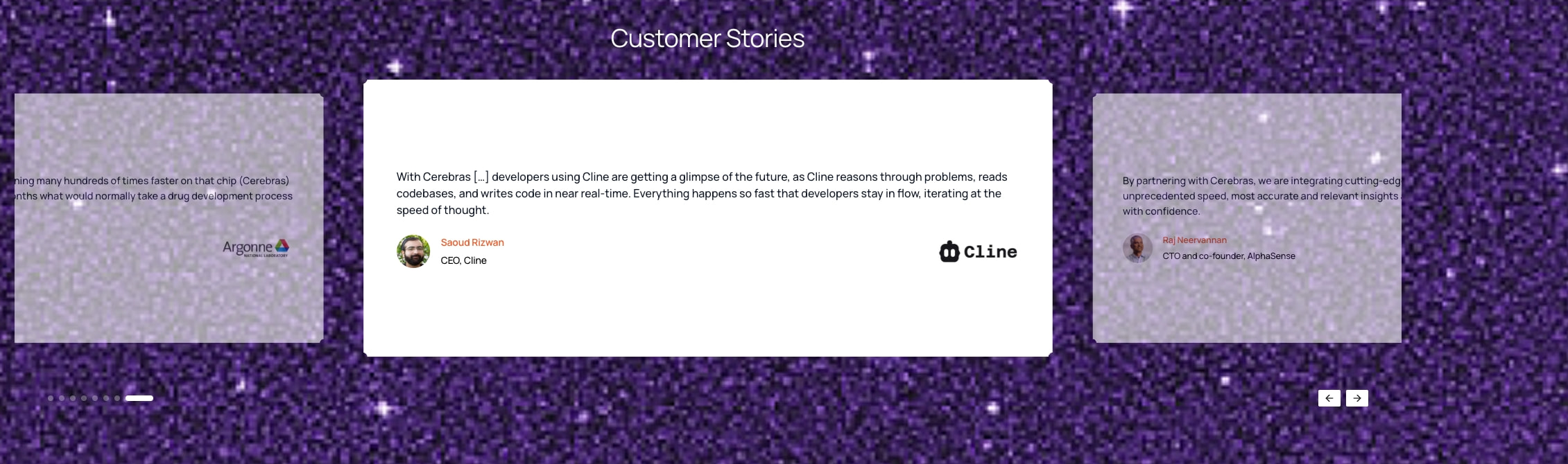 Cerebras captured website design