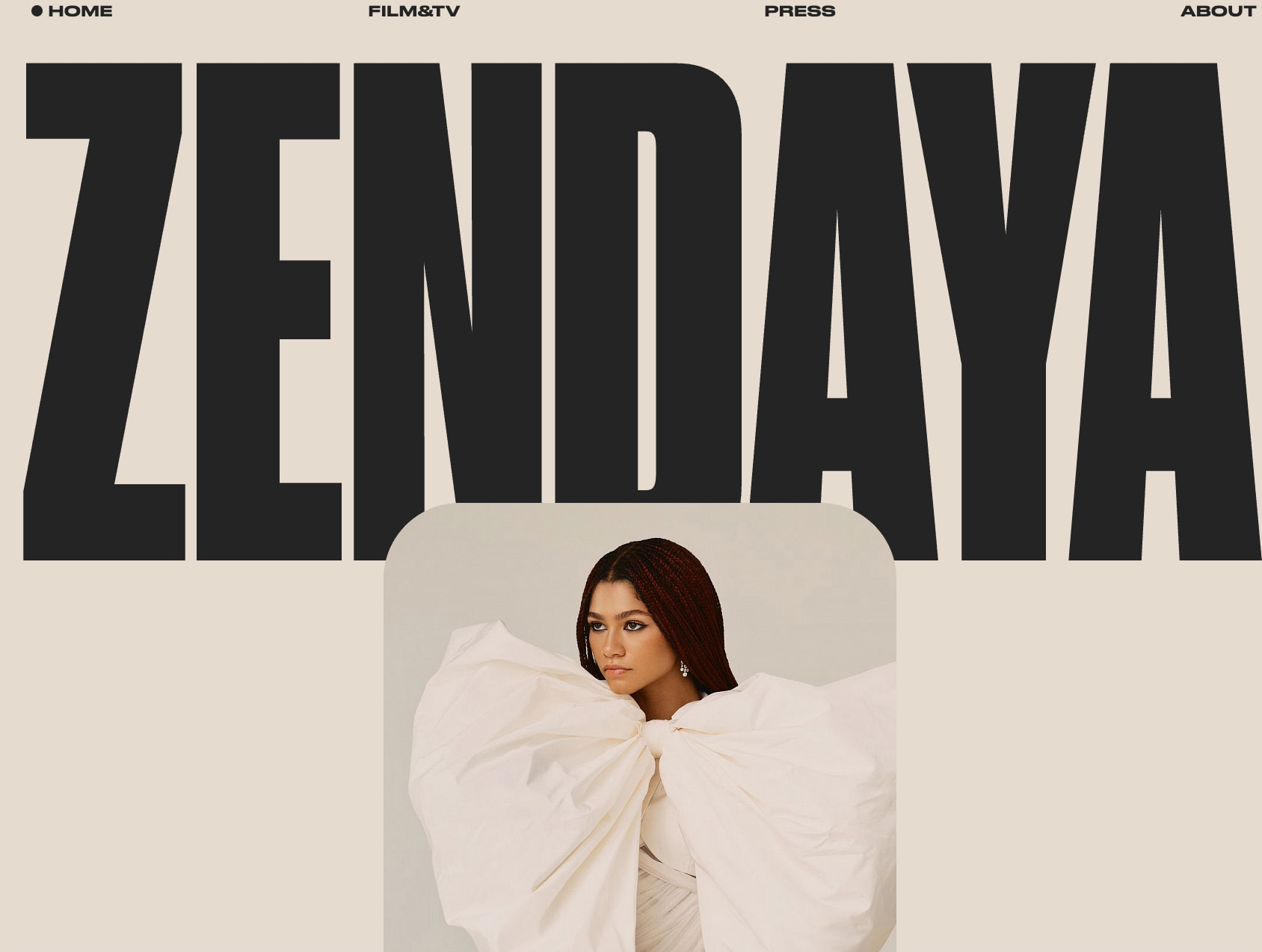 Zendaya captured website design