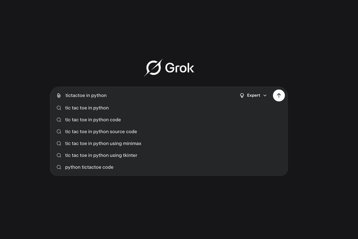 Grok captured website design