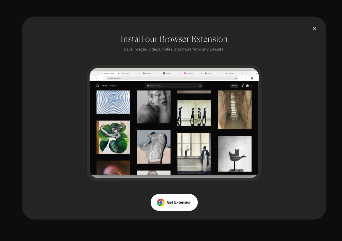 Extension Tutorial / Cosmos captured website design