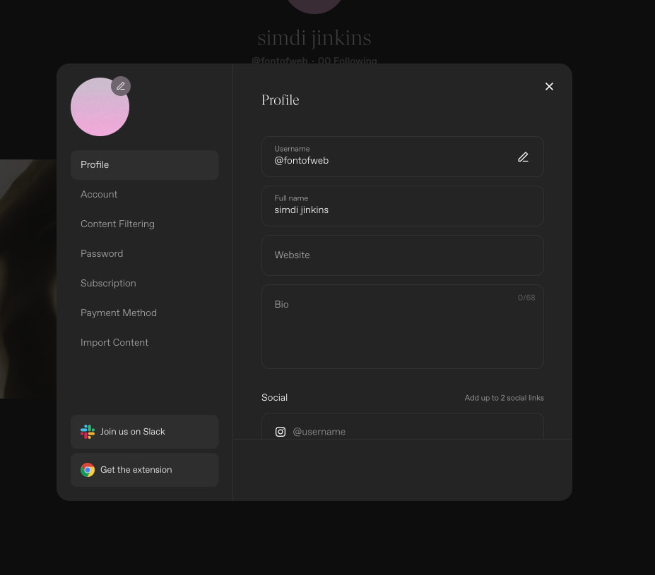 simdi jinkins (@fontofweb) / Cosmos captured website design
